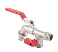 Tubo Valvola Flessibile Per Lavatrice Rubinetto a Doppia Valvola 1/2 Pollice 3/4 Pollice Lega di Zinco Placca 1 in 2 Valvola per Rubinetto per Tubo Acqua Lavatrice