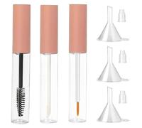 Tubo vuoto e bacchetta per mascara 3 pezzi Tubi vuoti per lucidalabbra da 10 ml Tubo per eyeliner trasparente con inserti in gomma e imbuti per olio di ricino fai-da-te Stile 2