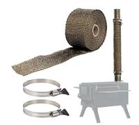 Tubo Wrap, Fireproof Tube Insulation Tape, Removable Heat Resistant Protective Cover, Safety Shield for Electrical Wire, Fireplace, Heater, Exhaust, Fiberglass, Stainless Steel