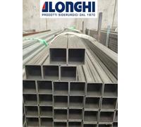 TUBOLARE FERRO QUADRATO 50,60,80,100 mm. spess. 3 mm. - 2 PEZZI DA 1,5 METRI