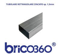 TUBOLARE FERRO RETTANGOLARE ZINCATO 1,5mm IN BARRA DA 3 METRI CERTIFCATO E220+CR