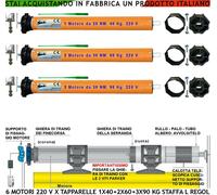 TUBOLARI 6 MOTORI 220 V TRAZIONE SERRANDE 1X40 E 2X60 E 3X90 KG 6 STAFFE L REGOL