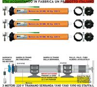 TUBOLARI MOTORI 220 V TRAINA SERRANDE 1X40+2X60+1X90 KG TAPPARELLE 3 STAFFE L RG