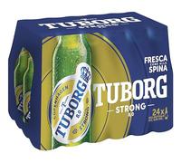 Tuborg, Cassa con 24 Bottiglie da 33cl, Birra Strong Lager, Gusto Deciso e Maltato, Gradazione Alcolica 8.0% Vol