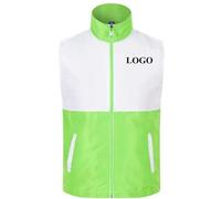 Tuboshu Gilet con Motivo Logo Stampato Personalizzato Gilet Estivo Traspirante per Volontariato attività pubblicità Giacca Senza Maniche Cappotto Abiti da Lavoro da Supermercato Color3,L