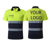Tuboshu Polo di Sicurezza Logo Personalizzato Divisa da Lavoro di Costruzione Ciclismo Sport Outdoor T-Shirt di Sicurezza Riflettente Ad Alta visibilità Manica Corta Color1,M
