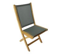 milani home - Sedia Pieghevole in Teak e textilene cm 48 l x 55 p x 89 HDI coloreMarrone Chiaro
