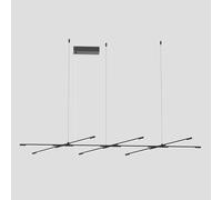 TUBULAR Lampada a sospensione tubolare 10Lt nero opaco, Led 400W, 3200LM, 3000K, 156cm H150cm, dimmerabile