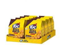 Tuc Bake Rolls Mini Gusto Barbecue Chips di Pane Sottili e Croccanti, Confezione da 6 Sacchetti gr.80