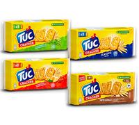 Tuc Mix Cracker Classico, Integrale, con Rosmarino ed Erbe Aromatiche e con Pomodoro e Grana Padano 8 Porzioni, 250g NOVITA' PACK 2023 [4 Confezioni]