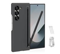 TUCANA Slim S Pen & Custodia per telefono compatibile con Galaxy Z Fold6, slot di archiviazione e supporto per Slim S Pen Fold Edition senza Bluetooth (nero)