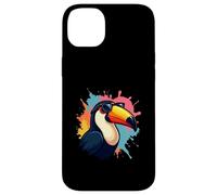 Tucano cartoon con occhiali da sole e schizzi di colore Custodia per iPhone 14 Plus