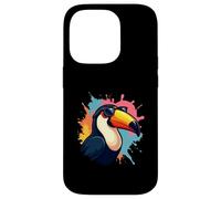 Tucano cartoon con occhiali da sole e schizzi di colore Custodia per iPhone 14 Pro