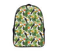 Tucano e ibisco zaino per computer portatile carino borsa da viaggio casual Daypack 16 pollici borse a tracolla