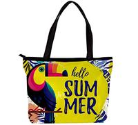 Tucano esotico Ciao Estate Foglie Tote Bag Borsa a tracolla Borsa a tracolla Elegante Personalizzata Tote Bag per le Donne, Multicolore