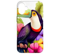 Tucano ibisco fiori uomo donna bambini estate tropicale Custodia per iPhone 16 Plus
