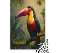 Tucano Puzzle 1000Pcs Fauna della giungla Art Decorazione Per La Casa. Rilassamento E Intelligence Per Adulti E Bambini Da 14 Anni 52x38cm/1000pcs
