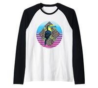 Tucano Tropicale Uccello Geometrico Fauna Selvatica Foresta Maglia con Maniche Raglan