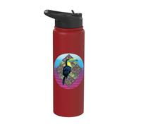 Tucano tropicale uccello geometrico fauna selvatica foresta Stainless Steel Insulated Water Bottle