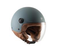 Tucano Urbano casco demi jet unisex EL'JETTIN 6.0. Casco moto in policarbonato, casco scooter small fit. Calotta XS-M ed L-XXL. Casco estate inverno. Casco omologato ECE 22.06 Blu Petrolio Tg. XS