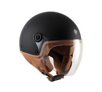 Tucano Urbano casco demi jet unisex EL'JETTIN 6.0. Casco moto in policarbonato, casco scooter small fit. Calotta XS-M ed L-XXL . Casco estate inverno. Casco omologato ECE 22.06 Nero Opaco Tg. XL