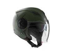 Tucano Urbano casco jet unisex EL'CITY. Casco moto in policarbonato, casco scooter per la mobilità urbana con doppia visiera e ventilazione Clima System. Casco omologato ECE 22.06 Verde opaco Tg. XL