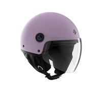 Tucano Urbano EL'JETTIN 6.0 Casco Demi Jet Unisex - Moto e Scooter in Policarbonato, Small Fit, Calotta XS-M e L-XXL, Estate/Inverno, Omologato ECE 22.06, Lavanda Opaco, Tg. S