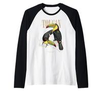 Tucano Vintage con Becco a Chiglia per osservare Gli Uccelli dell'amore Maglia con Maniche Raglan