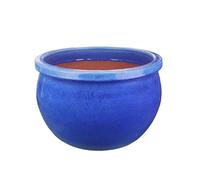 TucanoHamburg Vaso da fiori in gres smaltato, modello bambù, 39 x 25 cm, resistente al gelo e fatto a mano