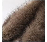Tuccbay Artigianato Fai da Te Shaggy Tessuto di Pelliccia Sintetica Lupo Grigio Tinta Marrone Punta 160x50cm per Barba Gnomo Natale Capelli Mini Bambole Cosplay Costume(Color:3 Brown)