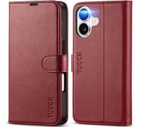 TUCCH Cover per iPhone 17 6,3-pollici 5G 2025 [Blocco RFID] Portafoglio | Custodia Pelle Sintetica Antiurto Funzione di Supporto Slot Schede Protezione Totale Chiusura Magnetica, Rosso Scuro