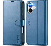TUCCH Cover per iPhone 17 6,3-pollici 5G 2025 [RFID Blocking] Portafoglio | Custodia Pelle Sintetica TPU Antiurto, Funzione Supporto Slot per Schede Protezione Ottimale Chiusura Magnetica, Azzurro