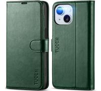 TUCCH Custodia per iPhone 15 5G Pelle Sintetica TPU, Verde Notte