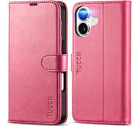 TUCCH Custodia per iPhone 17 6,3-pollici 5G 2025 [Blocco RFID] Portafoglio | Cover Pelle Sintetica TPU Antiurto Stand Slot Schede Cover a Libro Protezione Integrale Chiusura Magnetica, Rosa Vif