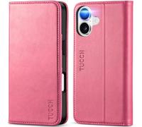 TUCCH Custodia per iPhone 17 6,3-pollici 5G 2025 [Blocco RFID] Portafoglio | Flip Caso Libro Folio Cover Pelle Sintetica TPU Antiurto, Supporto 3 Slot per Schede Protezione Integrale, Rosa Vif