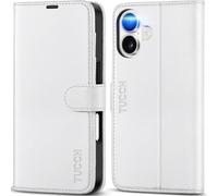 TUCCH Custodia per iPhone 17 6,3-pollici 5G 2025 Portafoglio [RFID Blocking] | Cover Custodia Pelle Sintetica TPU Antiurto, Supporto Slot Schede Protezione Integrale Chiusura Magnetica, Bianco