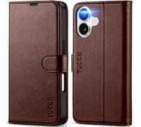 TUCCH Custodia per iPhone 17 6,3-pollici 5G 2025 [RFID Blocking] Portafoglio | Cover Pelle Sintetica Antiurto, Funzione Supporto Slot Schede Protezione Completa Chiusura Magnetica, Marrone Cioccolato