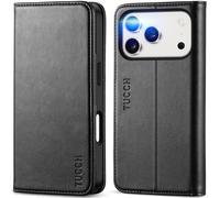 TUCCH Custodia per iPhone 17 Pro 6,3-pollici 5G 2025 [Blocco RFID] Portafoglio | Folio Cover Pelle Sintetica TPU Antiurto, Flip Caso Libro Funzione Supporto 3 Slot Schede Protezione Integrale, Nero