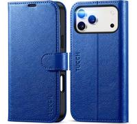 TUCCH Custodia per iPhone 17 Pro Max 6,9-pollici 5G 2025 [RFID Blocking] Portafoglio | Cover Pelle PU Antiurto, Funzione Supporto Slot Schede Protezione Chiusura Magnetica, Blu Zaffiro Testurizzato