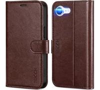 TUCCH Custodia per iPhone 17e/16e Portafoglio Pelle, Marrone Cioccolato | RFID Blocking, Antiurto, Slot Schede, Supporto, 6,1"