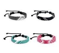 TUCEWP 4 braccialetti palestinesi Keffiyeh per donne e uomini, braccialetti intrecciati regolabili in tessuto intrecciato, Medium, Nylon, Nessuna pietra preziosa