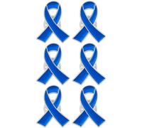 TUCEWP 6 spille smaltate a forma di nastro per la sensibilizzazione, per eventi di beneficenza, campagne di sopravvivenza, bomboniere, forniture, Lega di acciaio, Non pietra preziosa