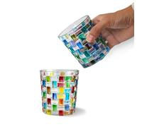 TUCHACA Bicchieri d'acqua colorati. Set variopinto di bicchieri di vetro da bere di 2 (2 colori). Whiskey Tumblers 280ml. Occhiali multicolori dipinti a mano. Il regalo per gli appassionati di tazze.