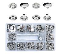 Tucireat 200 Pezzi Bottoni A Pressione Metallo Ganci Automatici A Pressione Metallo Bottoni A Pressione Con Kit Di Attrezzi Bottoni Dei Vestiti Metallo Bottoni A Pressione Per Abbigliamento