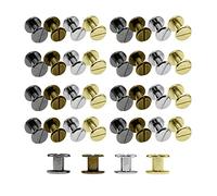 Tucireat Viti Testa Piatta 80 Paia Binding Screws Viti Set di Viti per Boccola per Libro Scrapbook Photo Album Cintura,4x6mm,Oro, Argen, Bronzo, Nero Scuro
