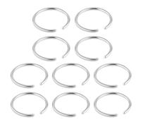 Tucnoeu 10 anelli finti per naso, in acciaio inox, piercing per setto nasale, non forati, gioielli per donne e uomini, Misura unica, Acciaio inossidabile, Nessuna pietra preziosa