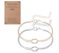 Tucnoeu 2 braccialetti coordinati per coppie, braccialetti con nodo d'amore, braccialetti dell'amicizia, braccialetti dell'amicizia regolabili, regalo di compleanno o anniversario, per lui, il suo
