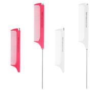 Tucnoeu 2 pettini retrattili a coda di topo, bianco, acciaio inossidabile e plastica, 21,9 x 2,8 cm, unisex, per adulti e professionisti, tutti i tipi di capelli