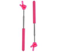 Tucnoeu Puntatore retrattile, 2 puntatori per dita, mini puntatore per aule, dimostrazioni in classe, puntatore retrattile per insegnanti, per lettura in classe e bambini, rosa