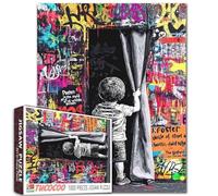 Tucocoo Banksy Graffiti Puzzle da 1000 pezzi, per adulti, puzzle di arte stradale, puzzle di attività educative per giochi di famiglia esigenti, puzzle colorato per decorazioni da parete, regali